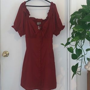 Burnt red ASOS button up mini dress